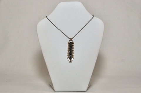 Beaded Centipede Pendant in 14kt Gold and Stainless Steel